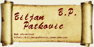 Biljan Patković vizit kartica